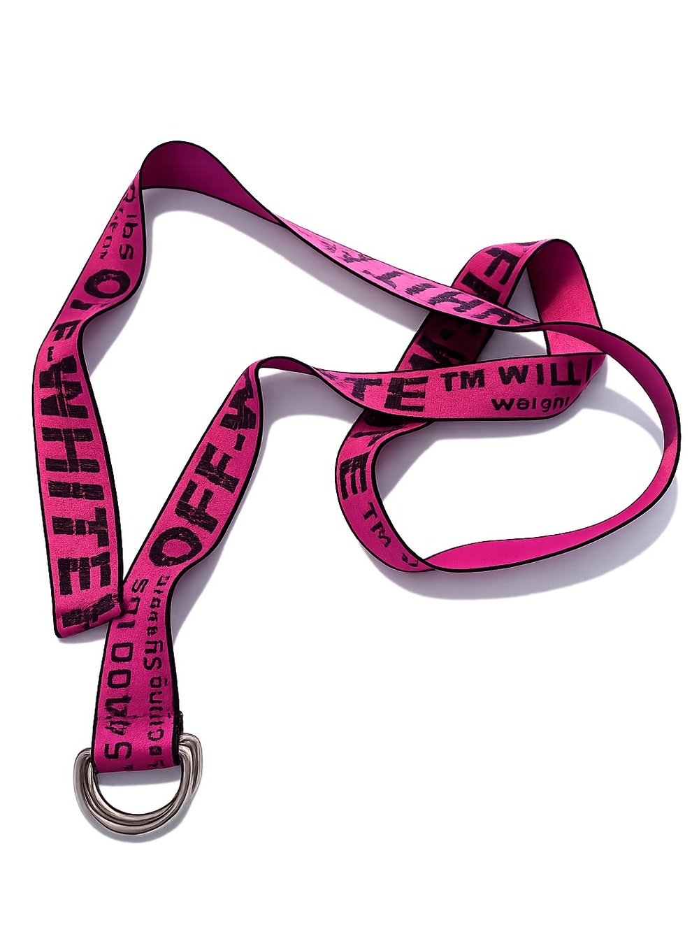 Off-White Pink Industrial Logo Double Ring Web Belt 5400 lbs Style